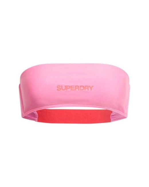 Superdry Pink & Co Logo Bandeau Bikini Top