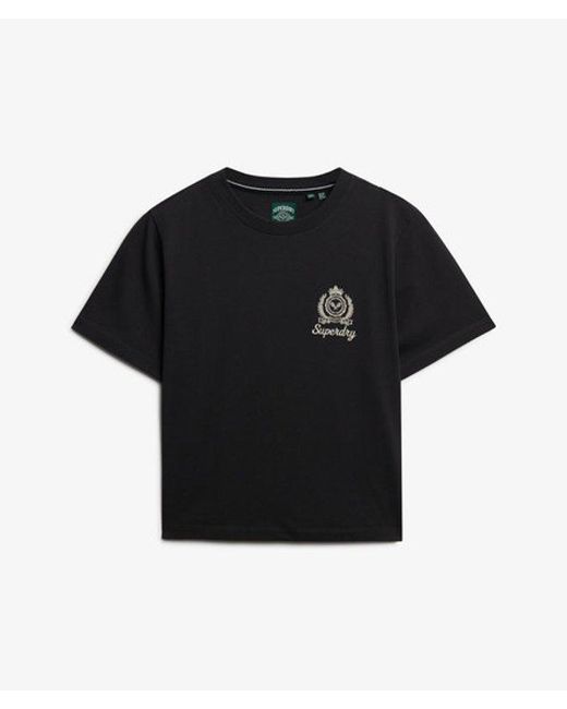 Superdry Black Country Club Boxy Loose T-Shirt