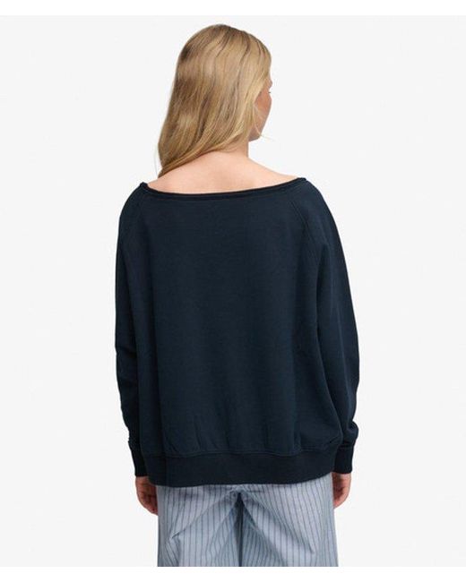 Superdry Blue & Co Athletic Essentials Bardot Crew Sweatshirt
