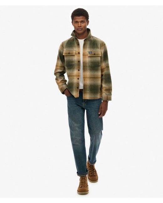 Superdry Green & Co Wool Blend Miller Overshirt for men