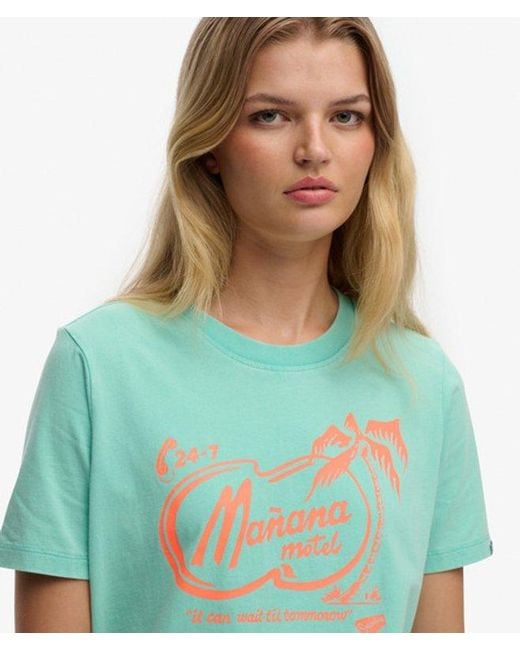 Femme T-Shirt Roadside Trade Coupe Décontractée Taille Superdry en coloris Green