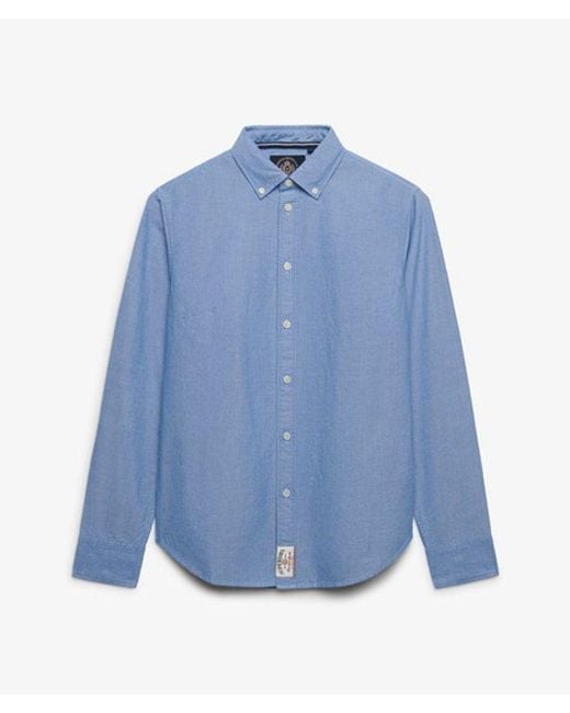 Superdry Blue & Co Slim Oxford Long Sleeve Shirt