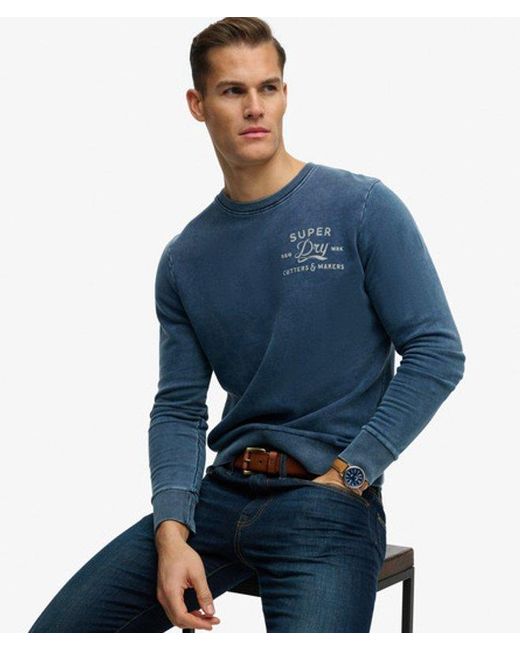 Superdry Blue & Co Cutters And Makers Relaxed Sweatshirt for men