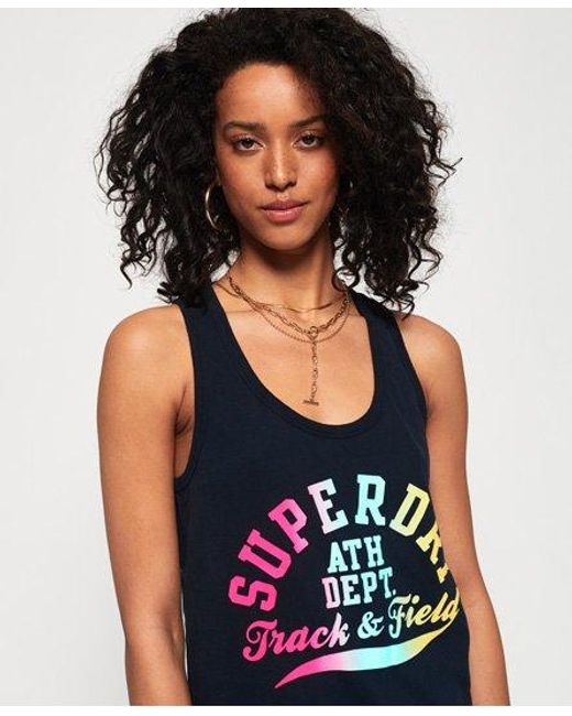 Superdry Black Track & Field Vest Top Eclipse