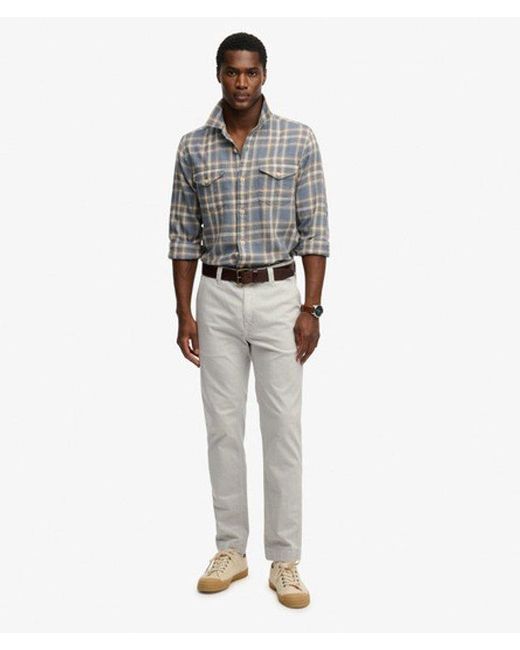 Superdry Utility Chino Broek in het Gray voor heren