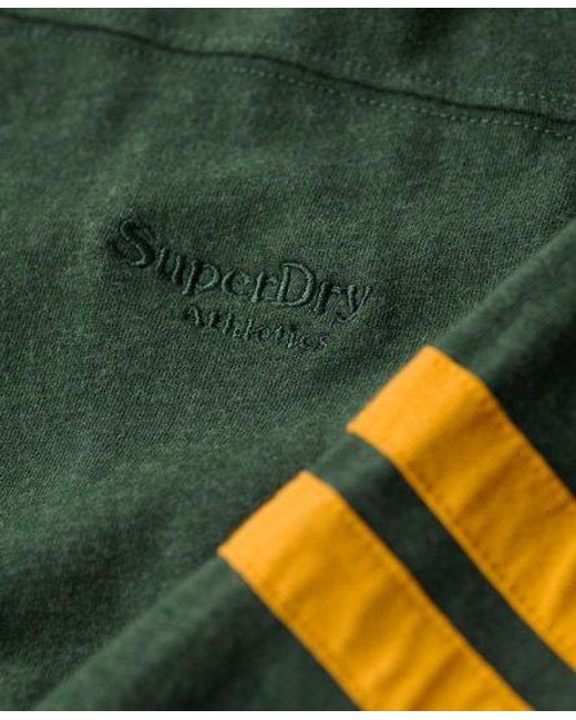 Superdry Green Essential Logo Varsity Long Sleeve Top for men
