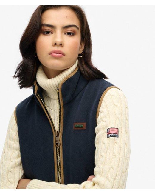 Superdry Blue Estate Fleece Gilet