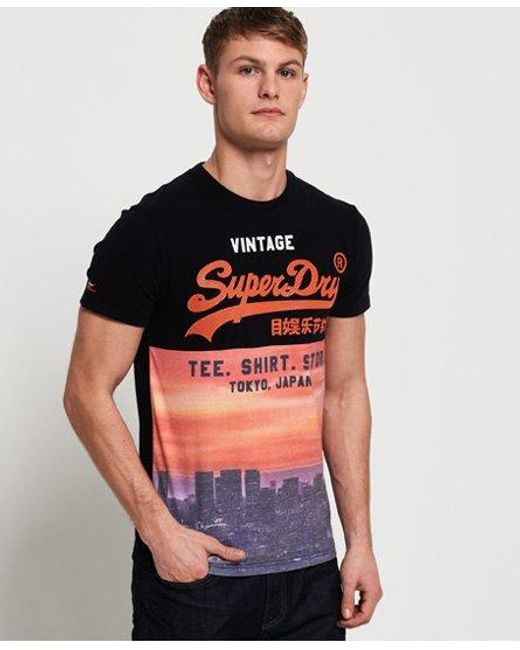 Superdry Red Shirt Shop Panel All Over Print T-Shirt for men