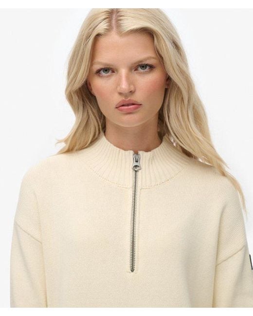 Superdry Natural & Co Slouchy Knitted Half Zip