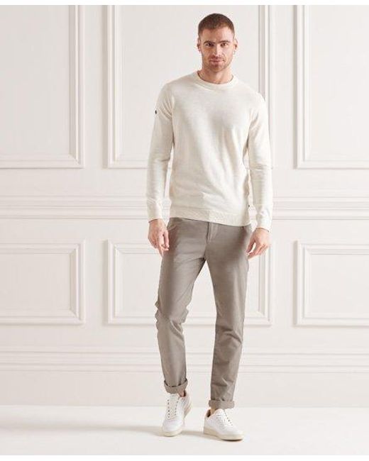 Superdry Natural Coolmax Crew Knit Jumper Oyster for men