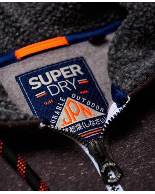 Superdry Brown Limited Icarus Zip Hoodie Charcoal Snowy for men