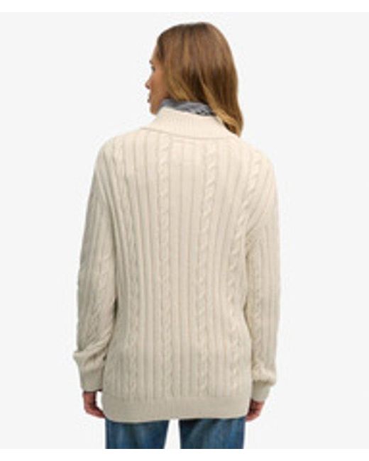 Superdry Blue & Co Cable Half Zip Knit