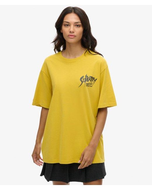 Superdry Yellow & Co Oversized Lo-fi Punk Graphic T-shirt