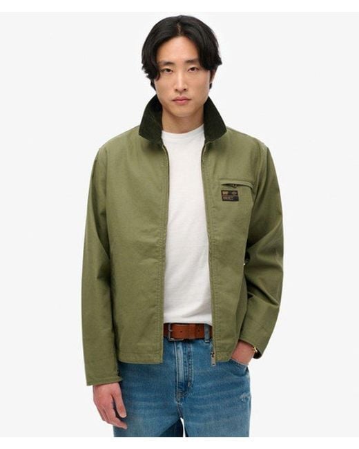 Superdry Green Cord Collar Barn Jacket for men