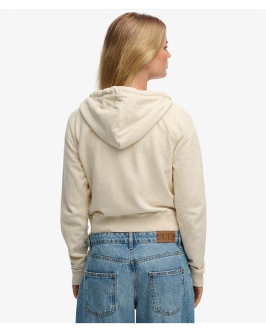 Superdry Natural & Co Athletic Relaxed Crop Zip Hoodie