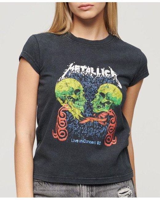 Superdry Blue Classic Metallica Cap Sleeve T-shirt