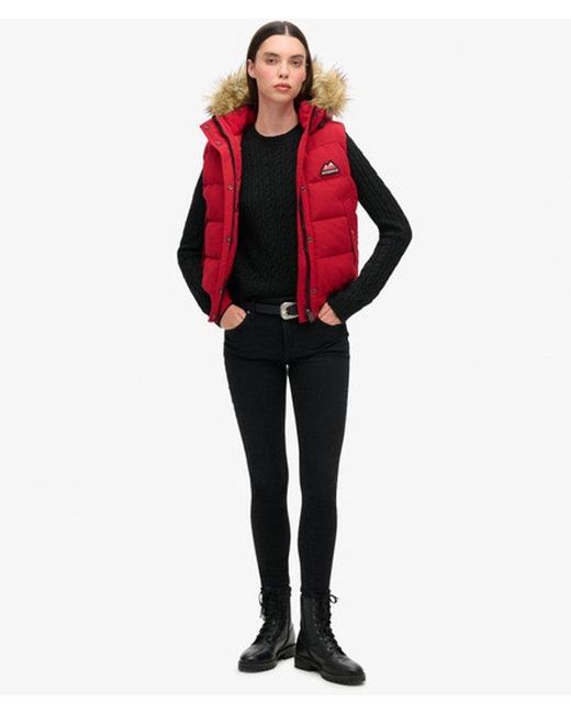 Superdry Red & Co Everest Faux Fur Gilet