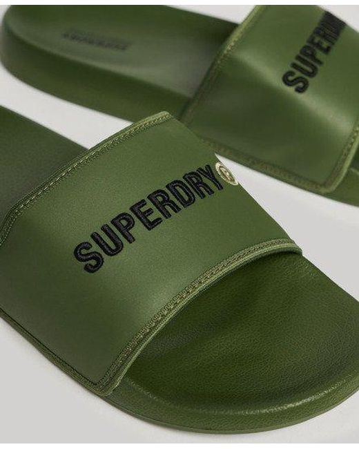Superdry Green Tarp Vegan Pool Sliders for men