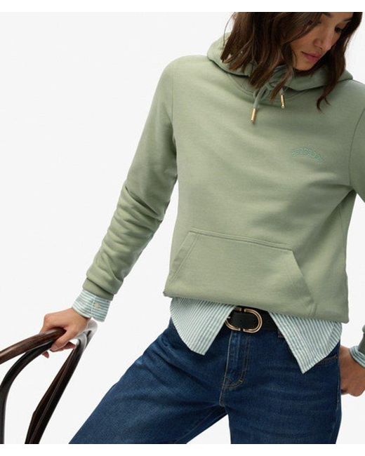 Superdry Green Essential Logo Embroidered Hoodie