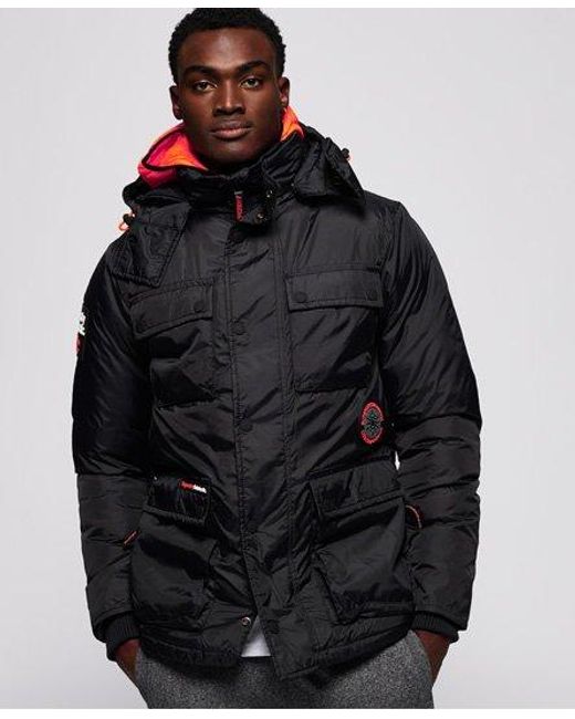Superdry Black Sub Arctic Ice-Edition Down Jacket for men