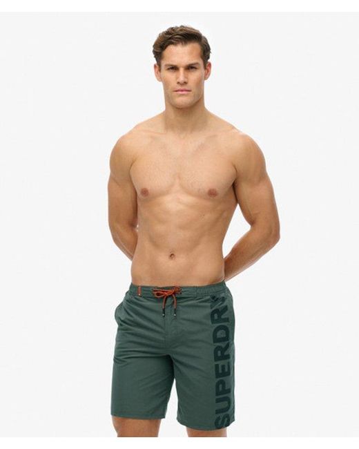 Superdry Green & Co Classic 19- Inch Logo Board Shorts for men