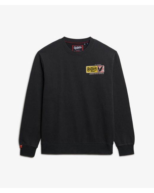 Superdry Black Service Supply Loose Sweatshirt for men