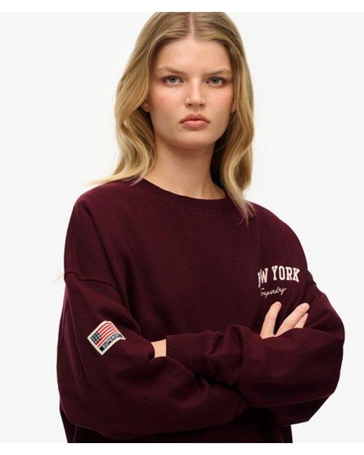 Superdry Red & Co Athletic Essentials Relaxed Crew Sweatshirt