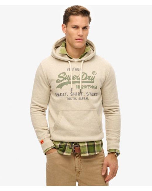 Superdry Natural & Co Vintage Logo Heritage Relaxed Hoodie for men