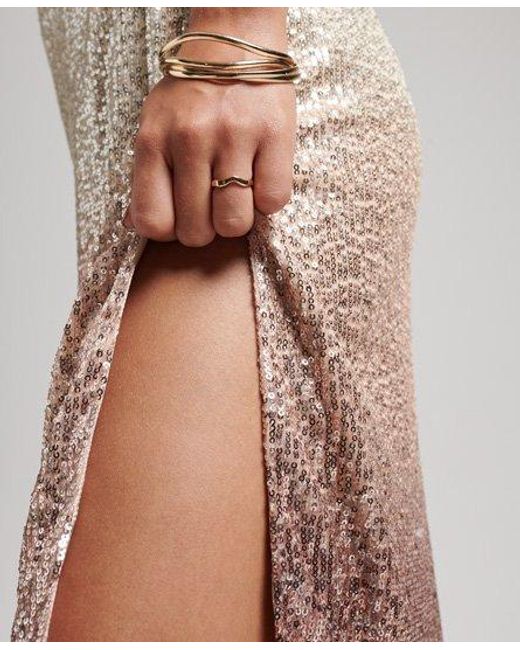 Superdry Multicolor Ombre Sequin Slip Midi Dress