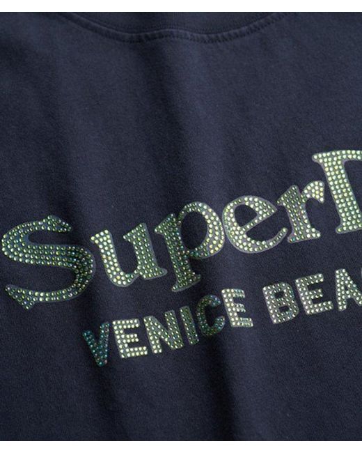 Superdry Blue & Co Venue Metallic Relaxed T-shirt