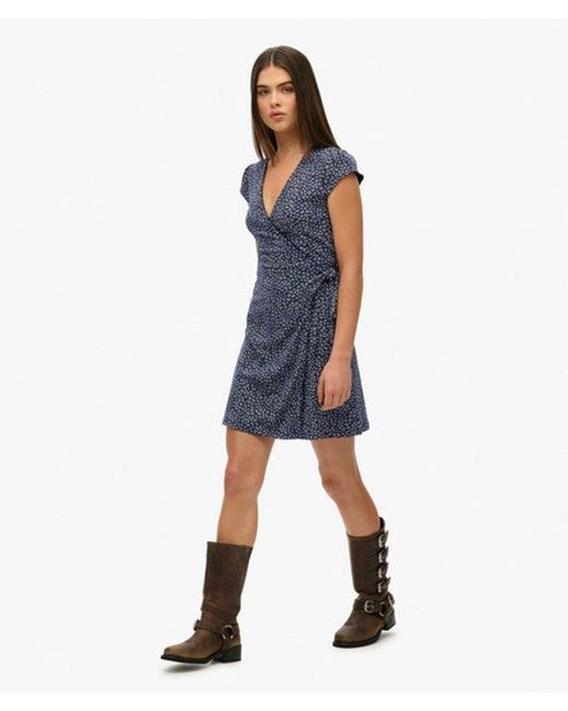 Superdry Blue Athletic Essentials Wrap Dress