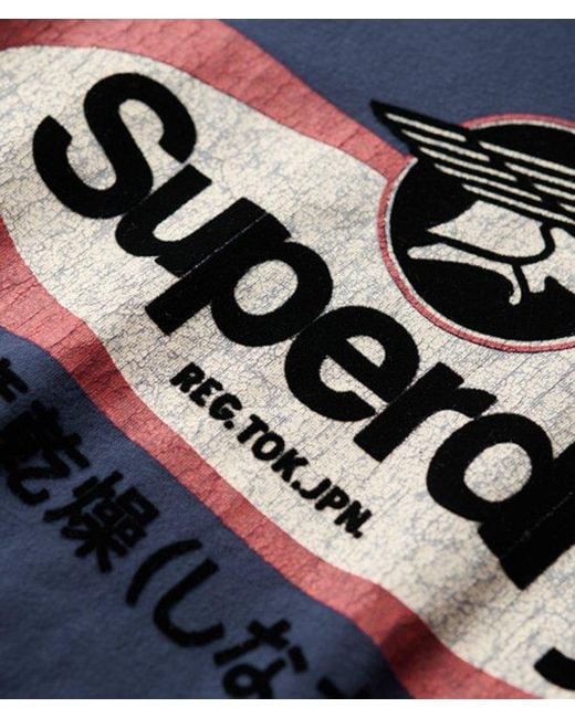 Superdry Blue Core Logo Ringer Workwear Graphic T-shirt for men