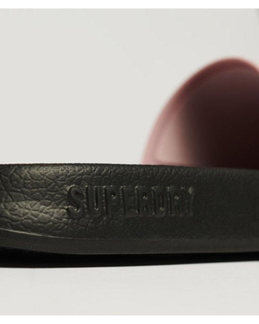 Superdry Black & Co Code Logo Pool Sliders