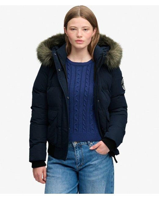 Superdry Blue Everest Ella Bomber Jacket