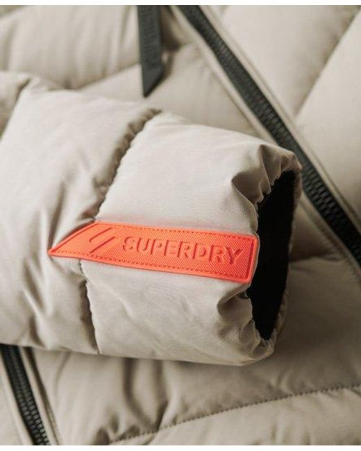 Superdry Gewatteerd Jack Van Microvezel Met Capuchon in het Natural