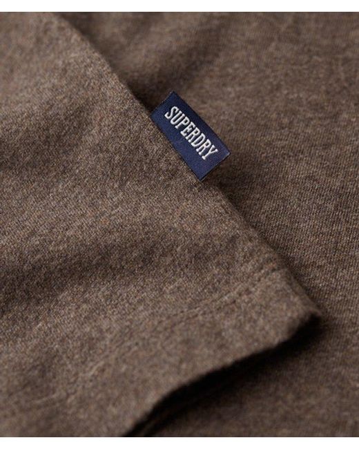 Superdry Gray Organic Cotton Essential Logo T-Shirt Cocoa Marl for men