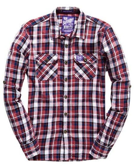 Superdry Lumberjack Twill Shirt Alabama Redleaf Check for men