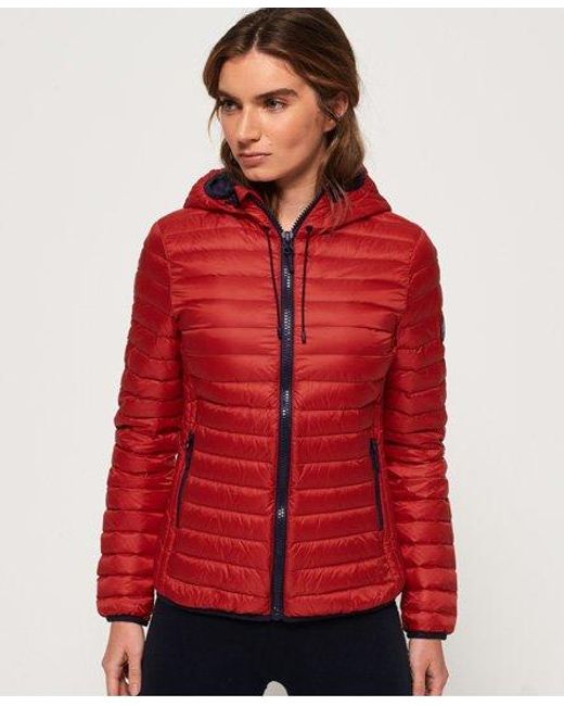 Superdry Red Core Down Hooded Jacket