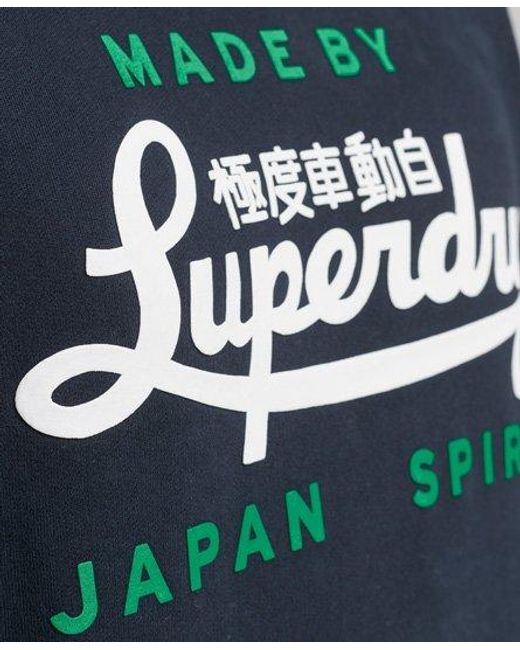 Superdry Blue Script Style College Crew Sweatshirt Nautical for men
