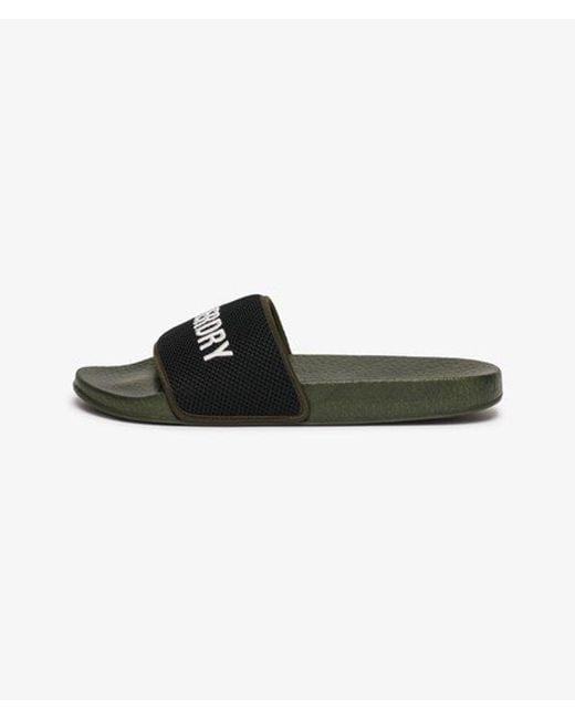 Superdry Black & Co Utility Mesh Pool Sliders for men