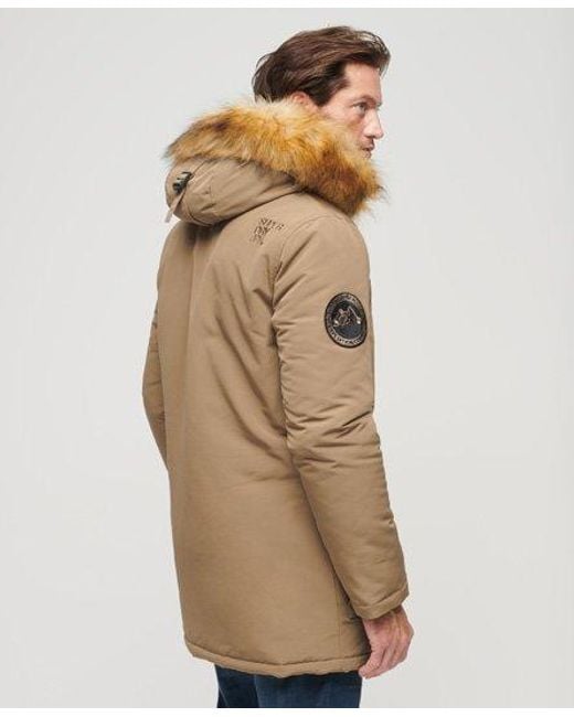 Superdry Natural Everest Faux Fur Hooded Parka Coat for men
