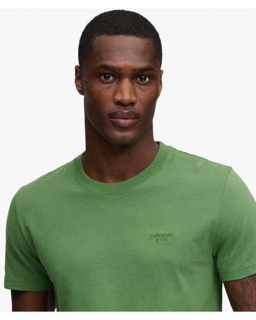 Superdry Green & Co Essential Stacked Logo Embroidered T-shirt for men