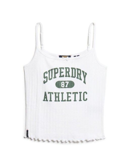 Superdry White & Co Athletic Essentials Graphic Pointelle Cami Top