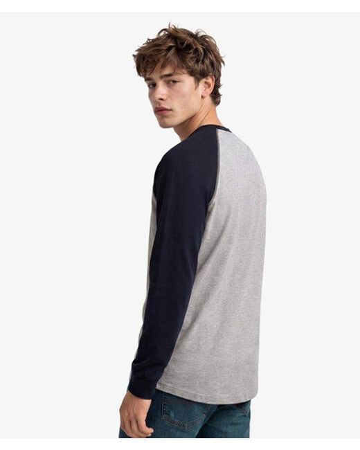 Superdry Gray & Co Vintage Athletic Baseball Top for men