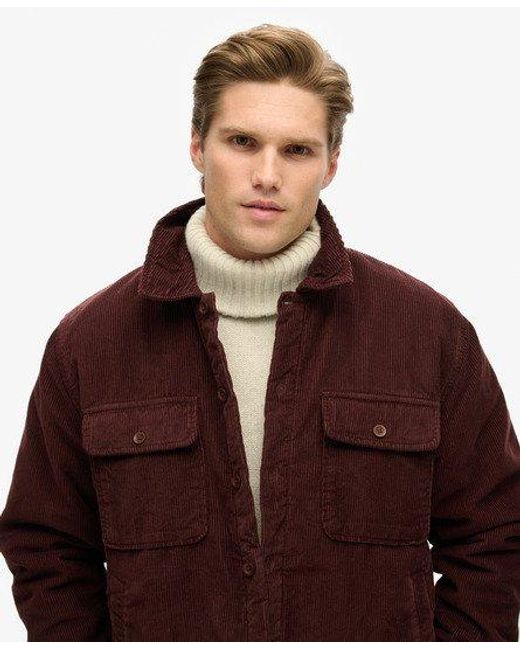 Superdry Brown Surplus Corduroy Overshirt for men