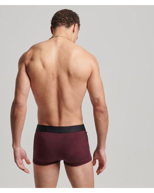 Superdry Red Organic Cotton Trunk Offset Double Pack for men