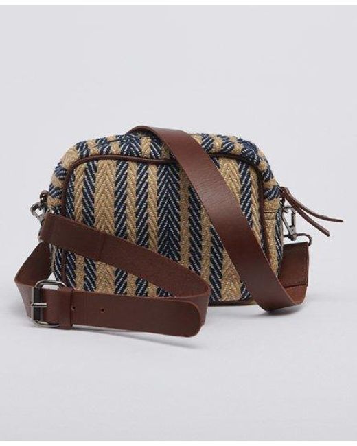 Superdry Brown Casual Delwen Cross Body Bag Stripe