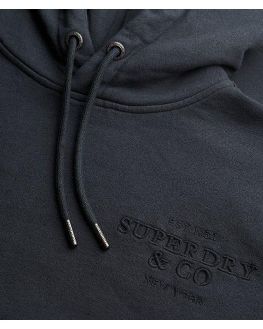 Superdry Blue & Co Luxe Casual Embroidered Relaxed Hoodie
