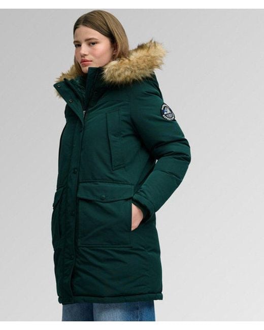 Superdry Green & Co Everest Faux Fur Parka Coat