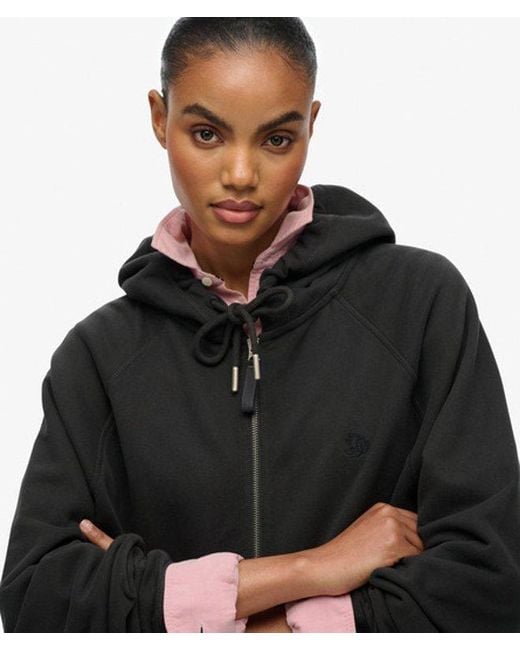 Superdry Black & Co Studios Relaxed Zip Hoodie